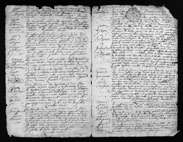 Collection du greffe. Baptêmes, mariages, sépultures, 1736 - Les années 1676-1735 sont lacunaires dans cette collection
