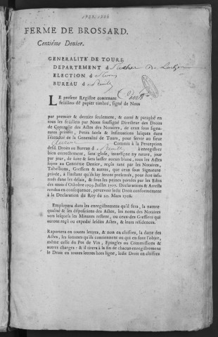 Centième denier et insinuations suivant le tarif (8 avril 1733-25 décembre 1736)