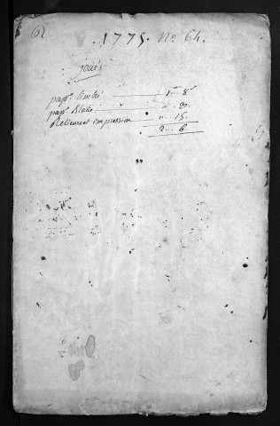 Collection du greffe. Baptêmes, mariages, sépultures, 1775