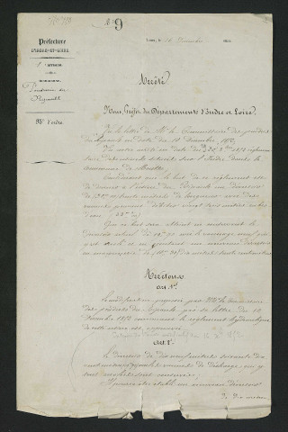 Établissement d'un nouveau déversoir. Autorisation (16 décembre 1852)