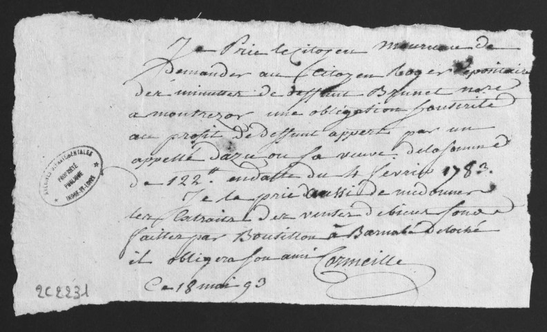 1781 (10 novembre)-1785 (2 janvier)
