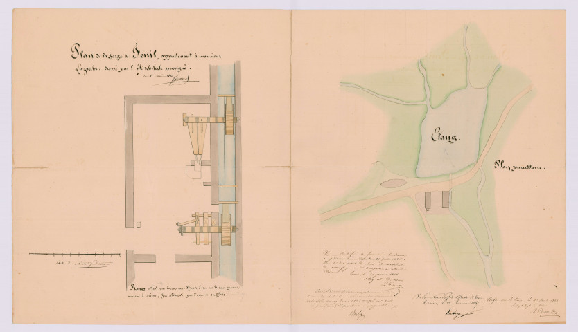 Plan de la forge de Fenil appartenant à monsieur Luzarche (1er mai 1843)