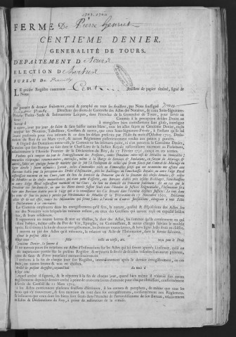 Centième denier et insinuations suivant le tarif (29 janvier 1763-9 décembre 1764)