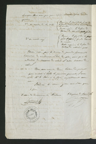 Projet de règlement d'eau, visite de l'ingénieur des Ponts et chaussées (5 mars 1841)