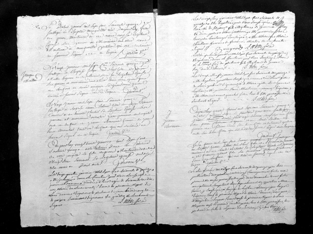 Collection du greffe. Baptêmes, mariages, sépultures, 1775-1776