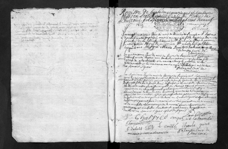 Collection communale. Baptêmes, mariages, sépultures, 1719-1721
