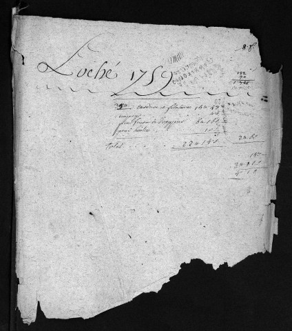 Collection du greffe. Baptêmes, mariages, sépultures, 1759