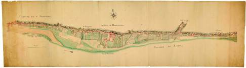 Plan du cours de la Loire, de Saint-Symphorien jusqu'à la Tesserie (Rochecorbon).