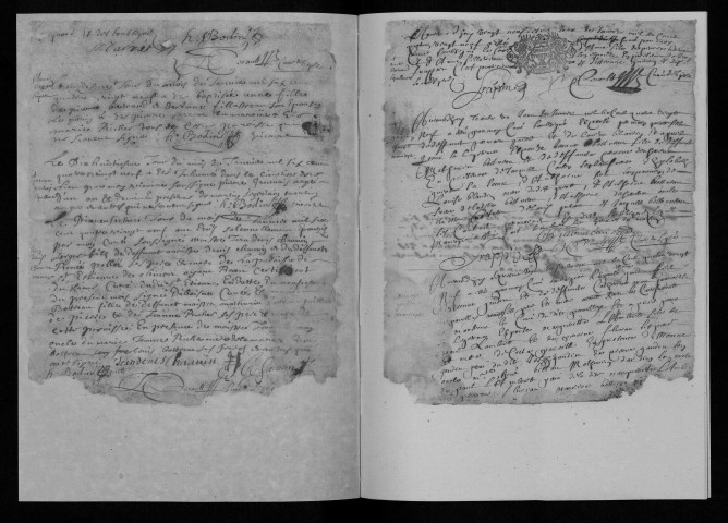 Collection communale. Baptêmes, mariages, sépultures, 1689-mars 1693