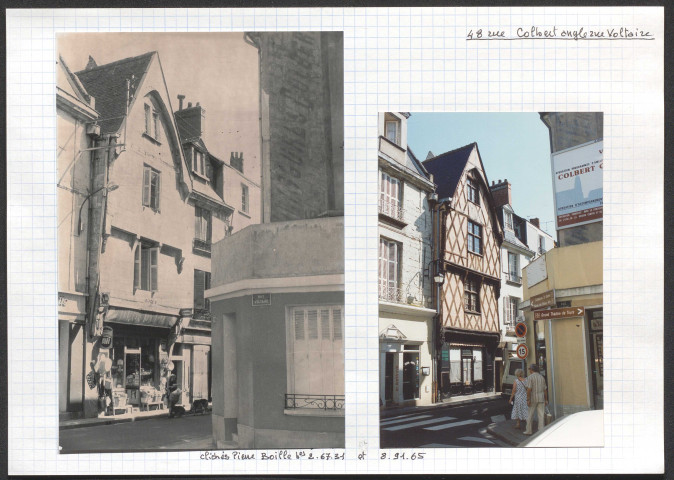 Angle 48 rue Colbert et rue Voltaire.