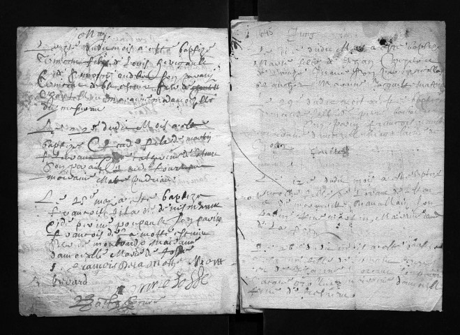 Collection communale. Baptêmes, mariages, sépultures, 1645-1649