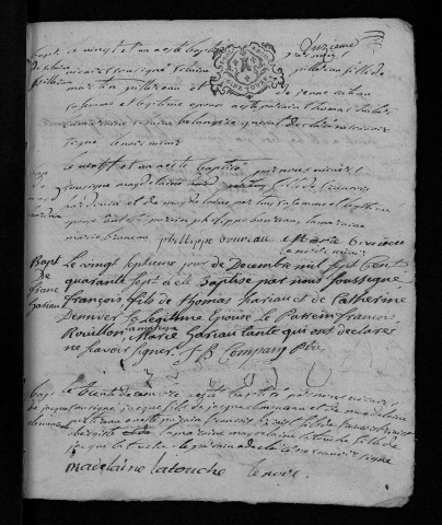 Collection communale. Baptêmes, mariages, sépultures, 1748-1752