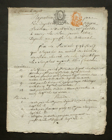 RONDEAU-MARTINIERE Martin Charles (1791-an III, an V-an VI)