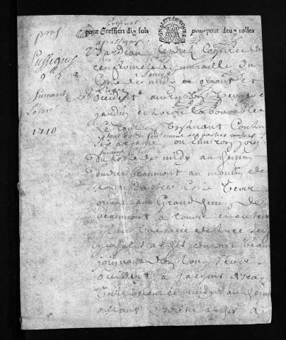 Baptêmes, mariages, sépultures, 1710