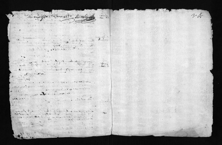 Collection du greffe. Baptêmes, mariages, sépultures, 1752