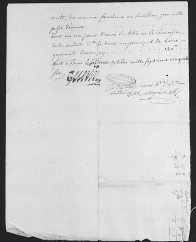 Centième denier et insinuations suivant le tarif (1er janvier 1751-19 mars 1755)