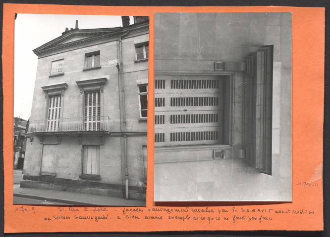 51 rue Émile Zola, façades « sauvagement ravalées » par la SEMIVIT avant la création du secteur sauvegardé, à citer comme exemple de ce qu'il ne faut pas faire.