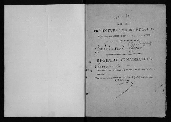 Naissances, mariages, décès, an XI-1836 - Lacune an III-an X