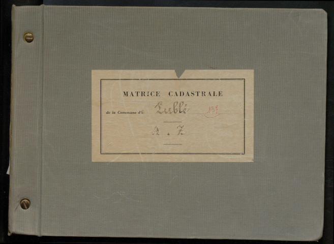 Table des comptes de la matrice. Comptes actifs personnes morales et A - Z.