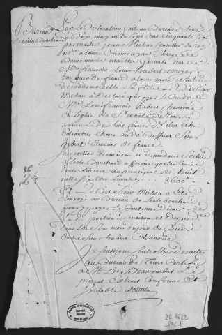 Centième denier et insinuations suivant le tarif (12 février 1753-3 septembre 1757)