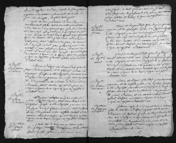 Collection du greffe. Baptêmes, mariages, sépultures, 1761-1er février 1762