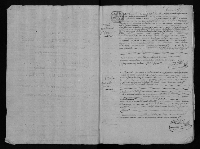 Naissances, mariages, décès, an XI-1836