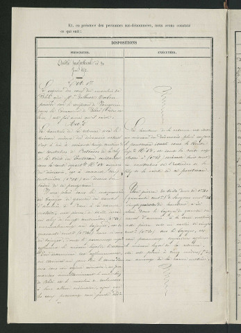 Procès-verbal de récolement (20 mars 1860)