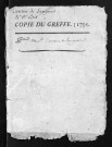 Collection du greffe. Baptêmes, mariages, sépultures, 1791 - L'année 1792 est lacunaire dans cette collection