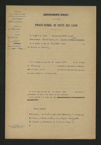 Procès-verbal de visite (21 août 1934)