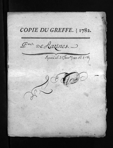 Collection du greffe. Baptêmes, mariages, sépultures, 1782