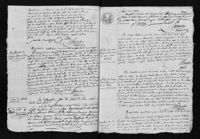 Naissances, mariages, décès, 1807-1836