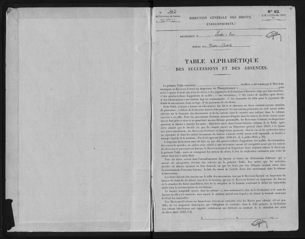 Tours intra - 1960 – N° d'origine 103