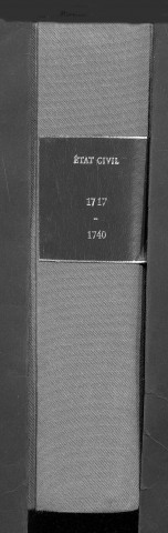 Collection communale. Baptêmes, mariages, sépultures, 1717-1736 - L'année 1734 se situe à la fin du volume après les années 1735 et 1736