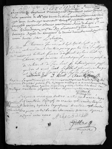 Collection du greffe. Baptêmes, mariages, sépultures, 1737 - Les années 1691-1736 sont lacunaires dans cette collection