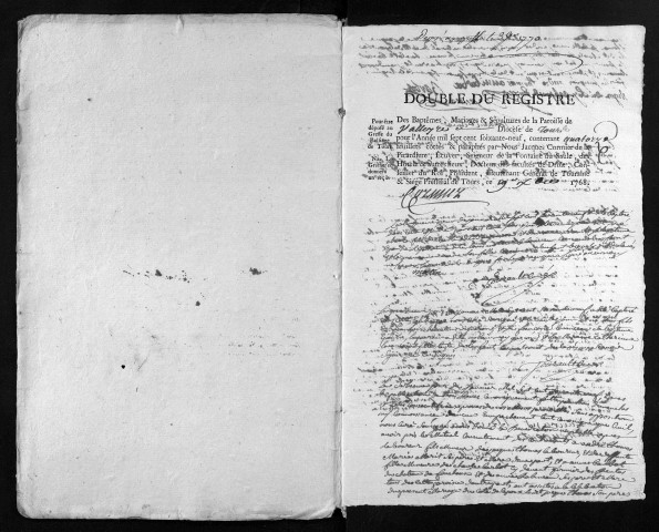 Baptêmes, mariages, sépultures, 1769