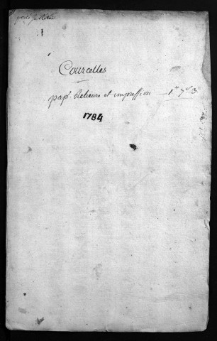 Collection du greffe. Baptêmes, mariages, sépultures, 1784