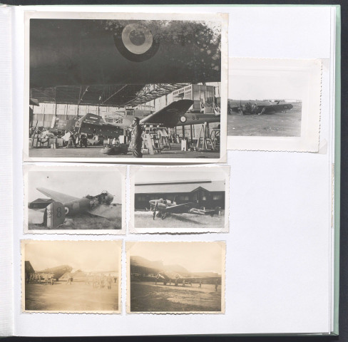 Avions français et allemands au camp d'aviation de Parçay-Meslay.