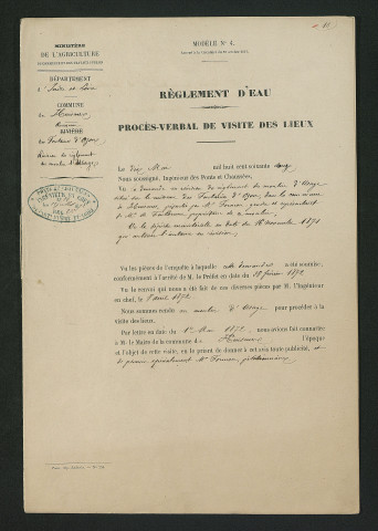 Procès-verbal de visite (10 mai 1872)