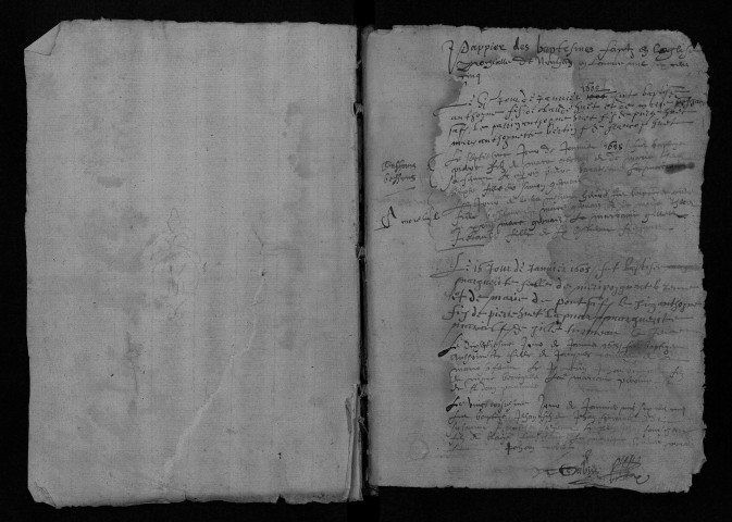 Collection communale. Baptêmes, 1605-1633