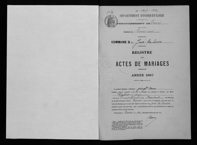 Mariages, 1907-1922