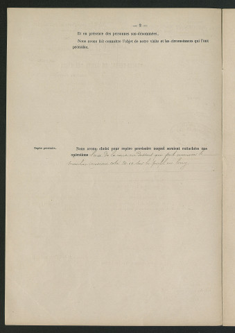 Procès-verbal de visite (20 septembre 1892)