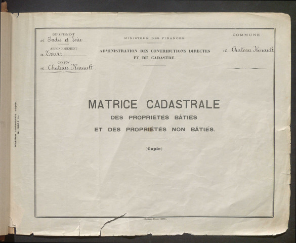 Table des comptes de la matrice. Comptes actifs personnes morales et A - B.
