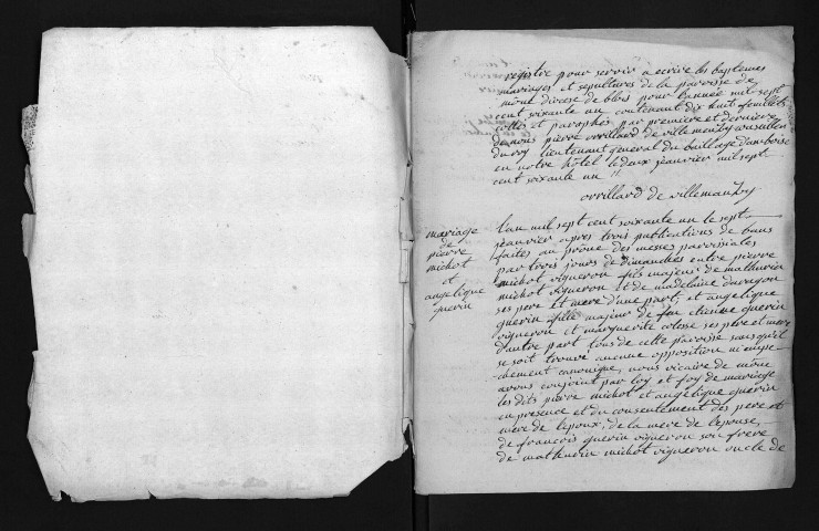 Collection du greffe. Baptêmes, mariages, sépultures, 1761