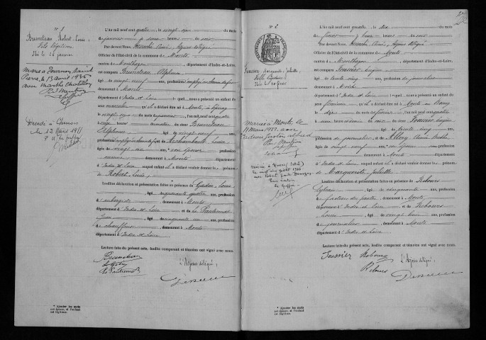 Naissances, 1904-1905