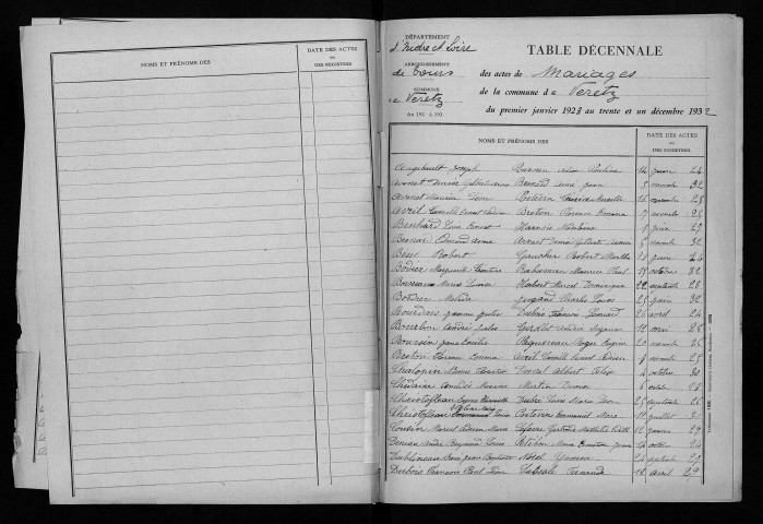 Naissances, mariages, décès