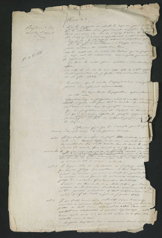 Arrêté préfectoral valant règlement d'eau (25 septembre 1841)