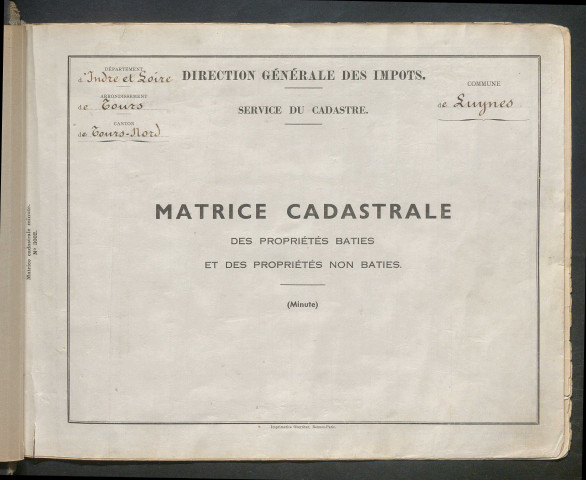 Table des comptes de la matrice. Comptes actifs personnes morales et A - B.