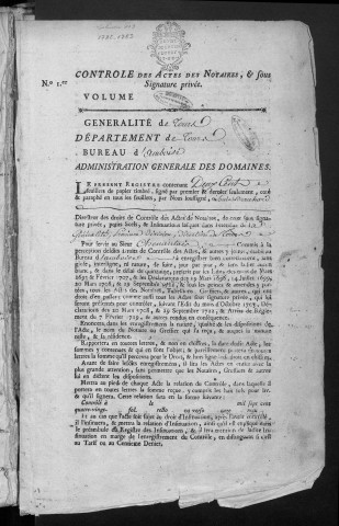 1782 (10 septembre) - 1783 (1er juillet)
