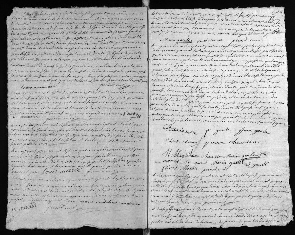 Collection du greffe. Baptêmes, mariages, sépultures, 1787