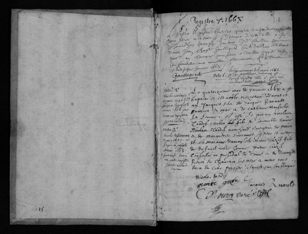 Collection communale. Baptêmes, mariages, sépultures, 1668-1676
